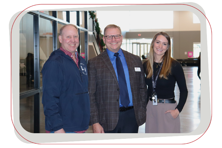 three people standing together